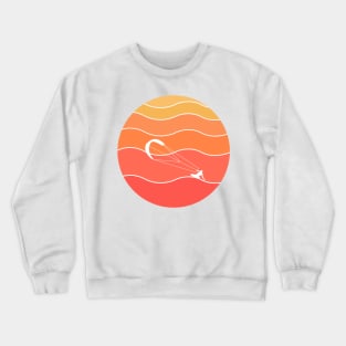 Kite surfer sunset waves Crewneck Sweatshirt